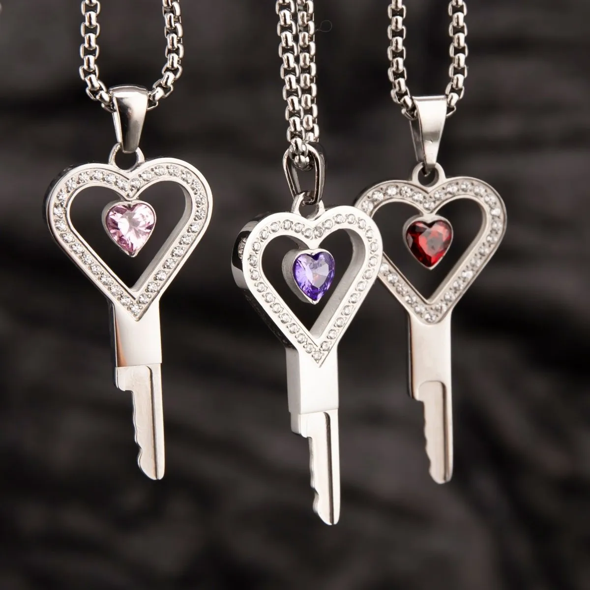 💝 Heartkeeper - Chastity Key Locket  - Real Moisssanite Diamonds