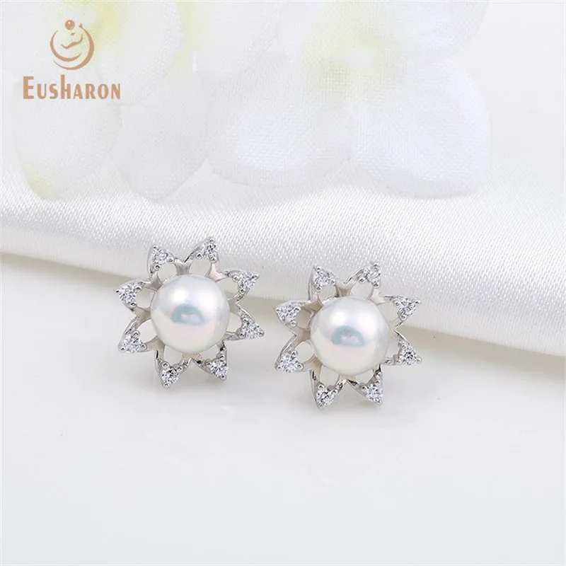 10 Pairs Lotus Flower Freshwater Pearl Stud Earrings