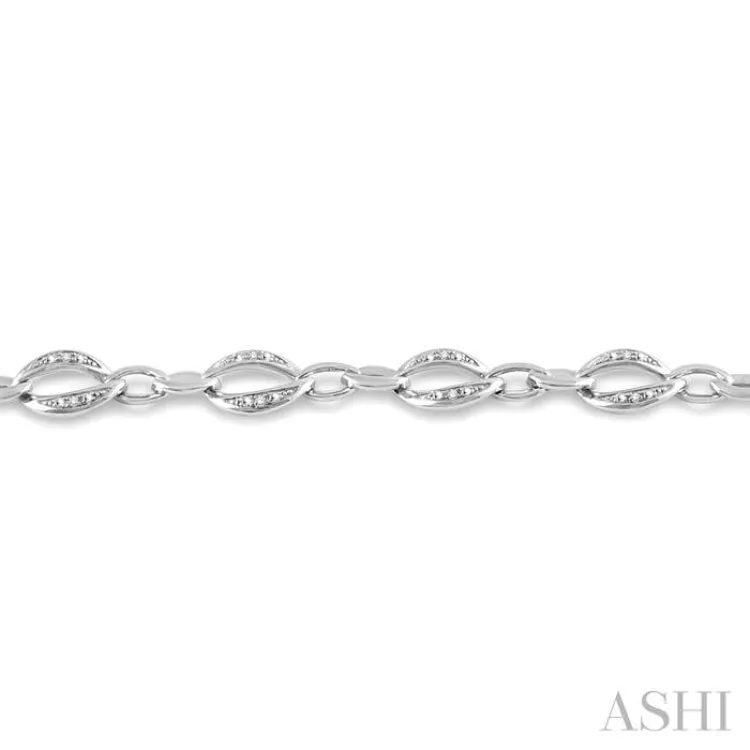 1/10 Ctw Round Cut Diamond Infinity Bracelet in Sterling Silver