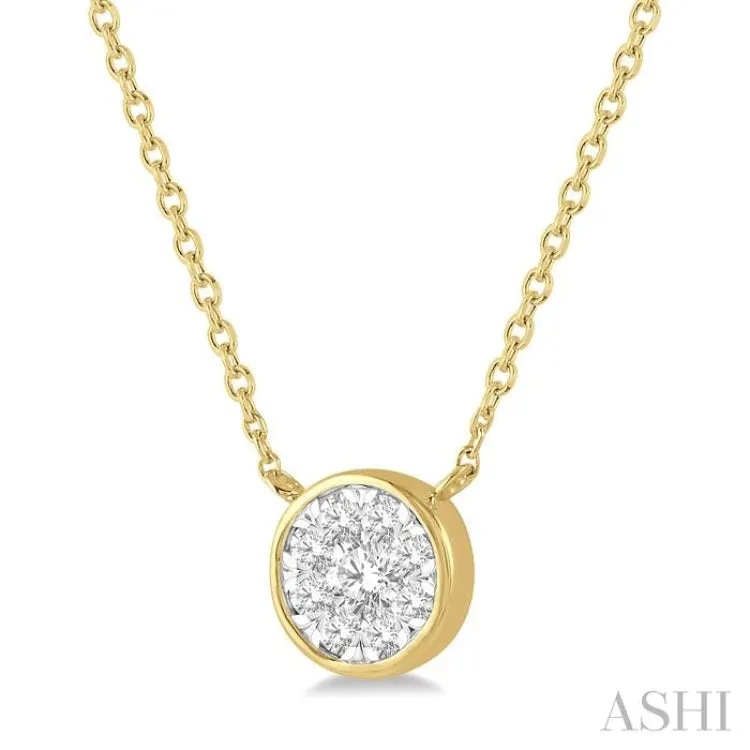 1/3 Ctw Round Shape Lovebright Diamond Necklace in 14K Yellow and White Gold