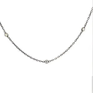 14 kt White gold diamond Necklace