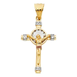 14K CZ CRUCIFIX PENDANT