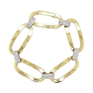 14K Gold & Diamond Link Bracelet- 0.84 ct.