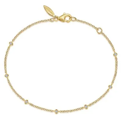 14K Yellow Gold 0.08ctw Diamond Bracelet