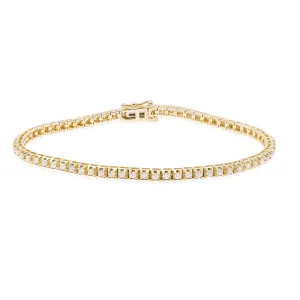 14K YELLOW GOLD DIAMOND TENNIS BRACELET - 1.22CTW