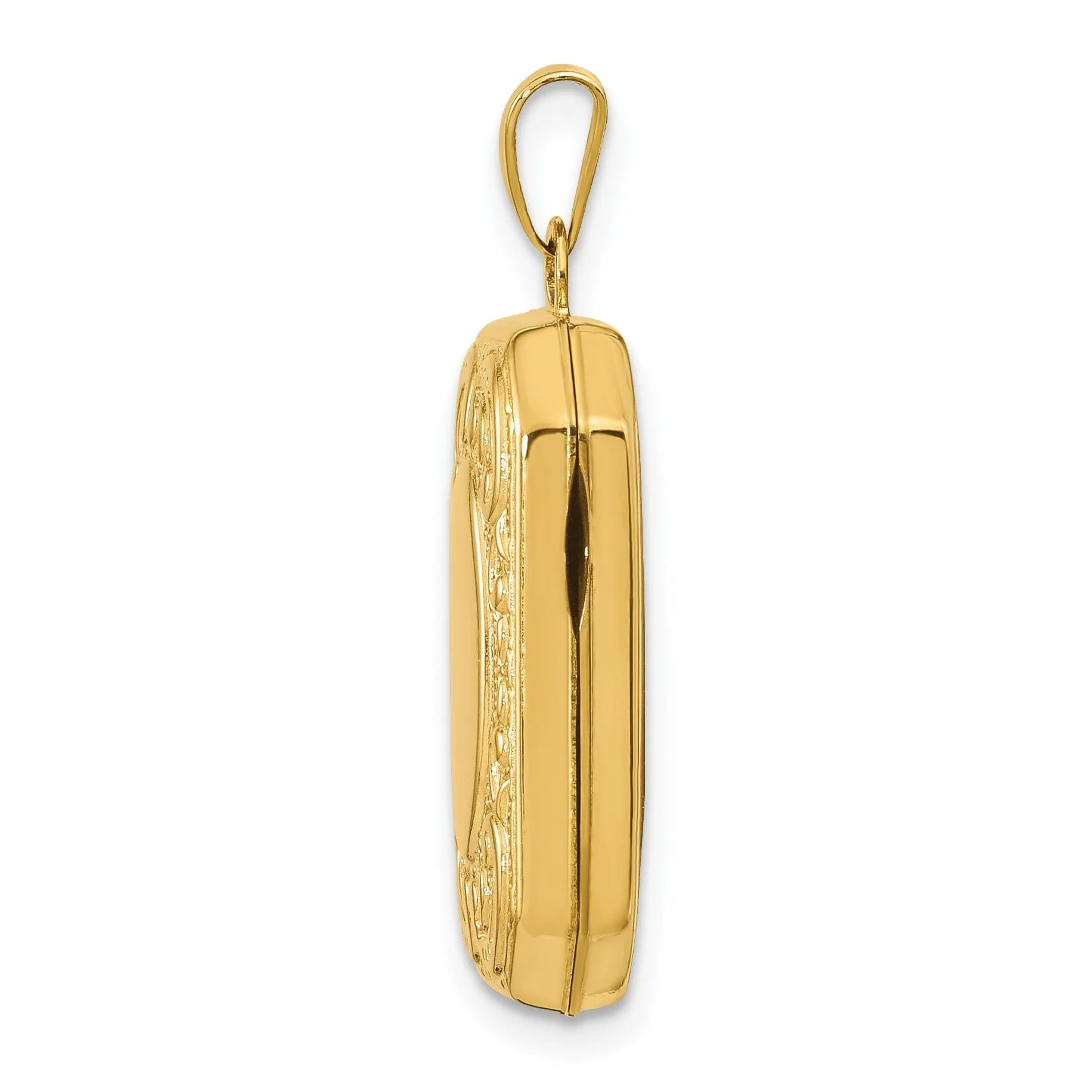 14k Yellow Gold Rectangle Locket Pendant