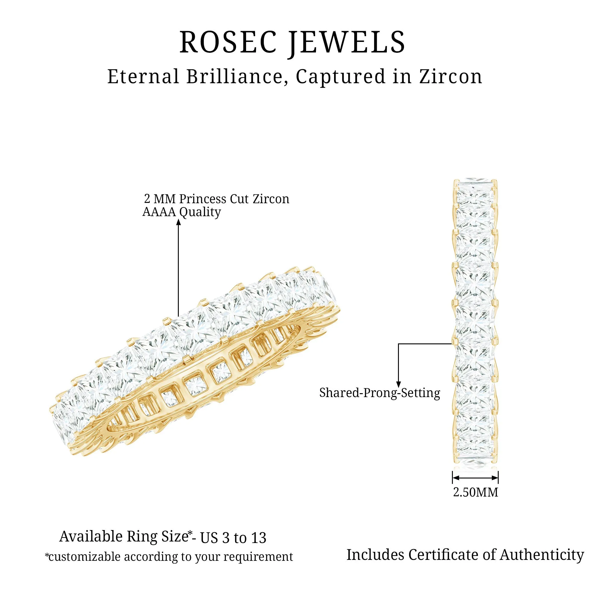 1.50 CT Zircon Full Eternity Ring