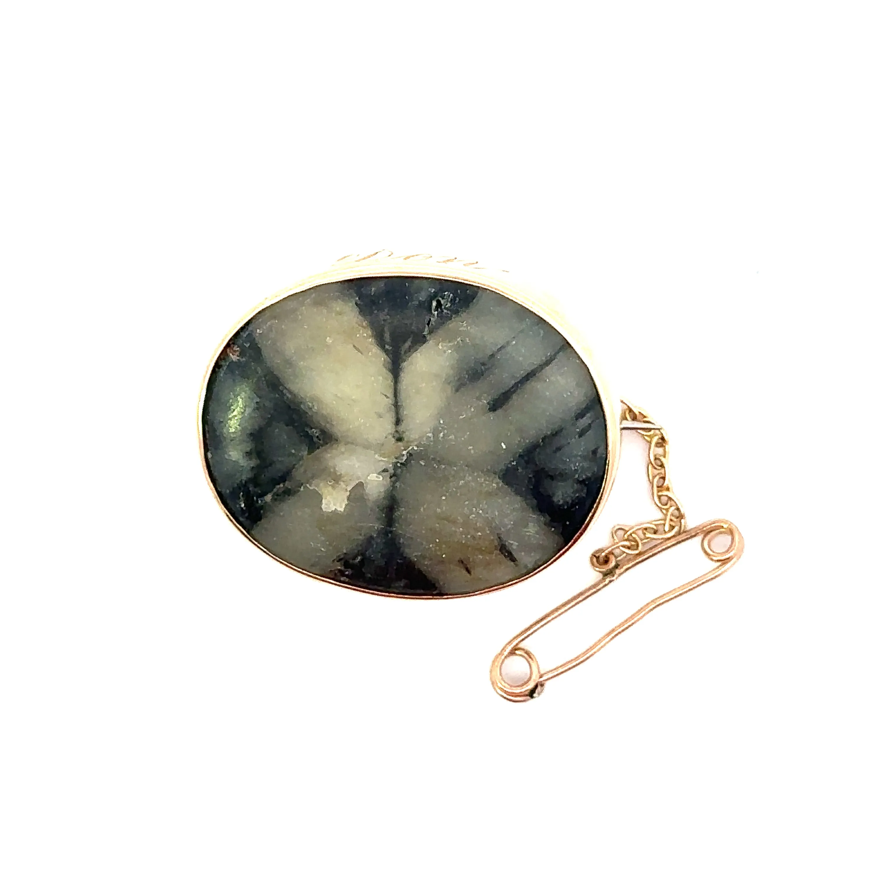 15ct Rose Gold Staurolite Brooch