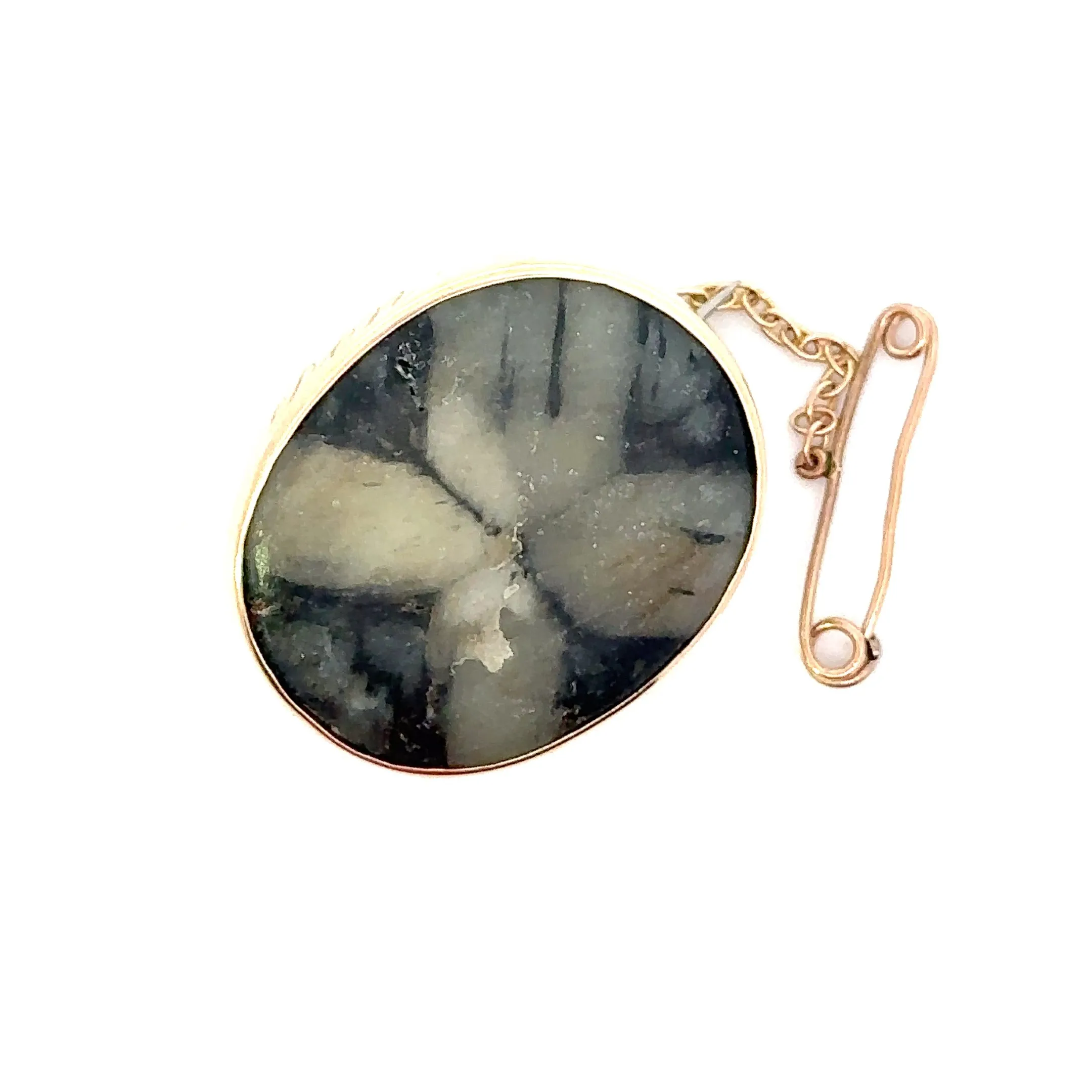 15ct Rose Gold Staurolite Brooch