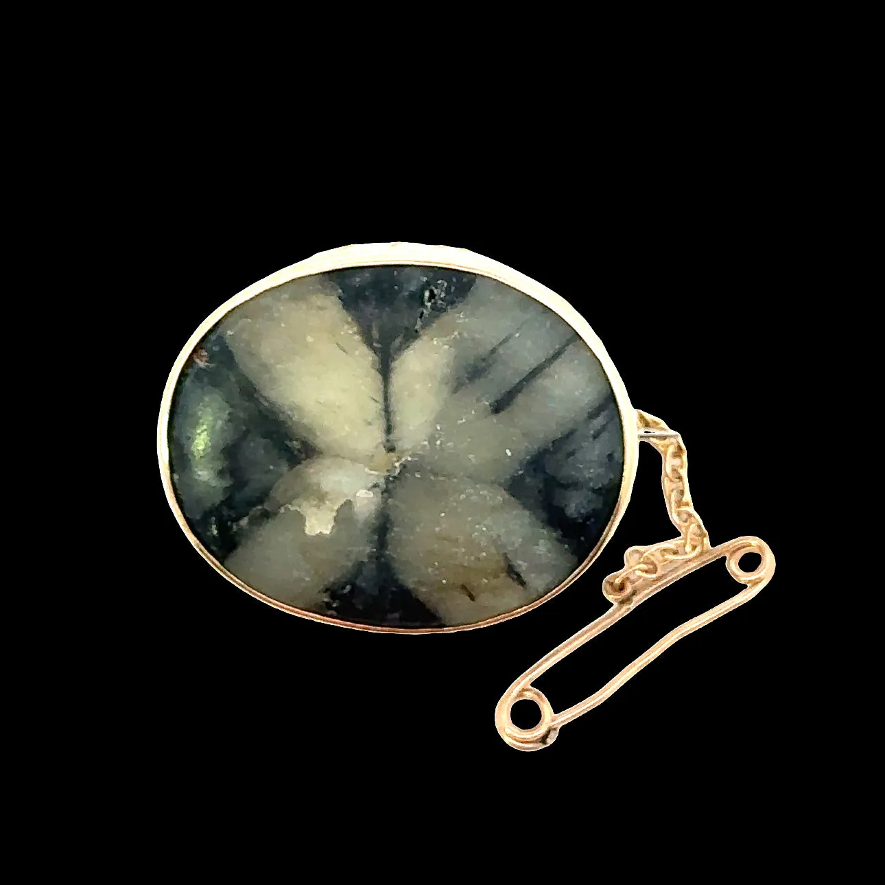 15ct Rose Gold Staurolite Brooch