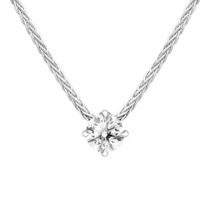 18ct White Gold 0.31ct Diamond Brilliant Cut Solitaire Necklace