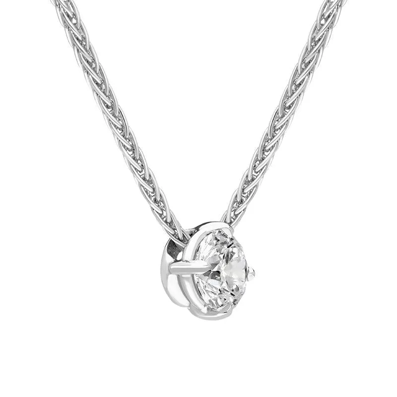 18ct White Gold 0.31ct Diamond Brilliant Cut Solitaire Necklace