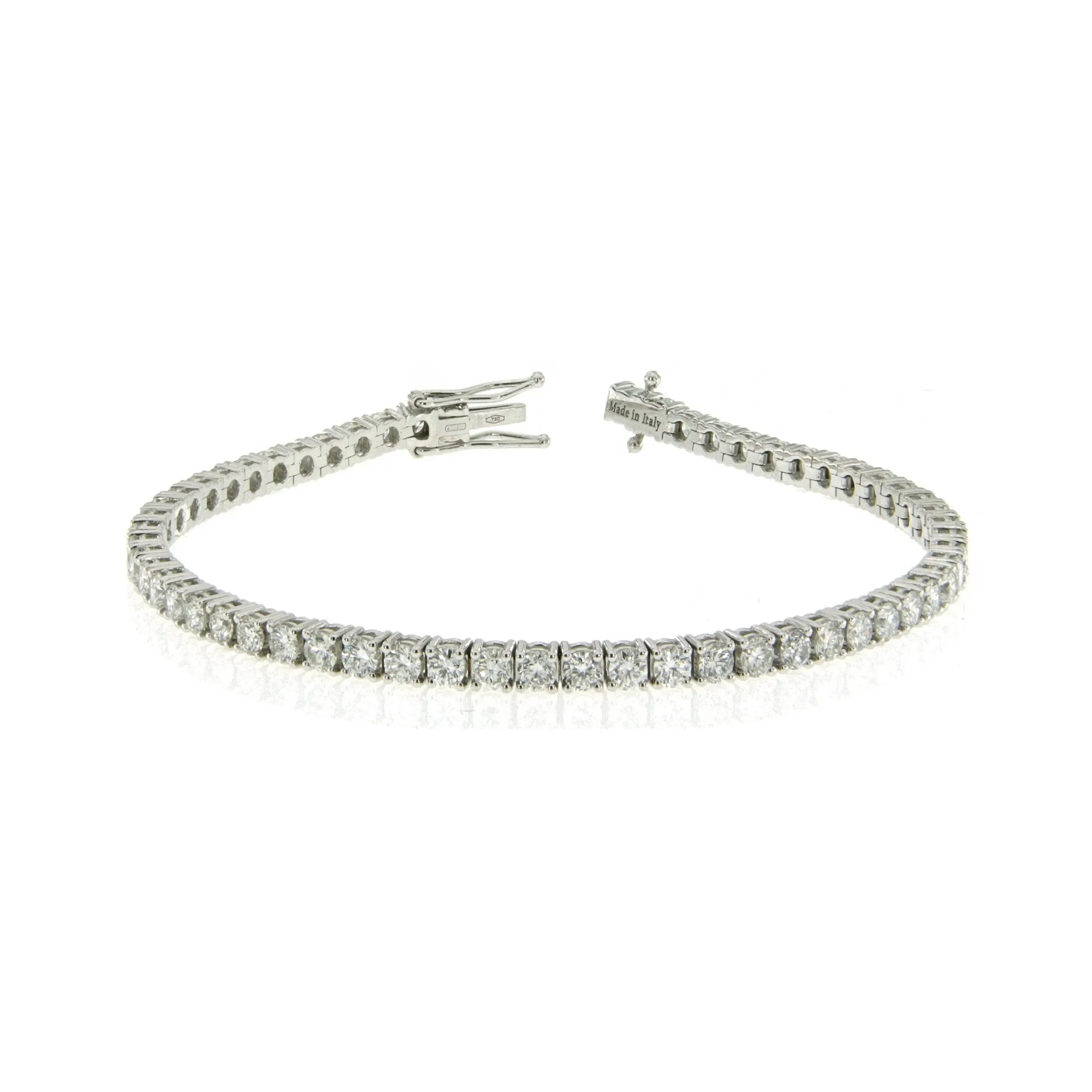 18ct White Gold 4.10ct Diamond Line Bracelet