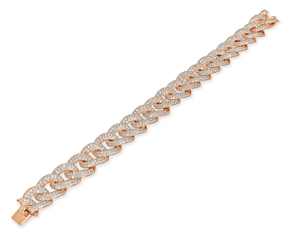 18k Gold & Diamond Link Bracelet - 12.00ct