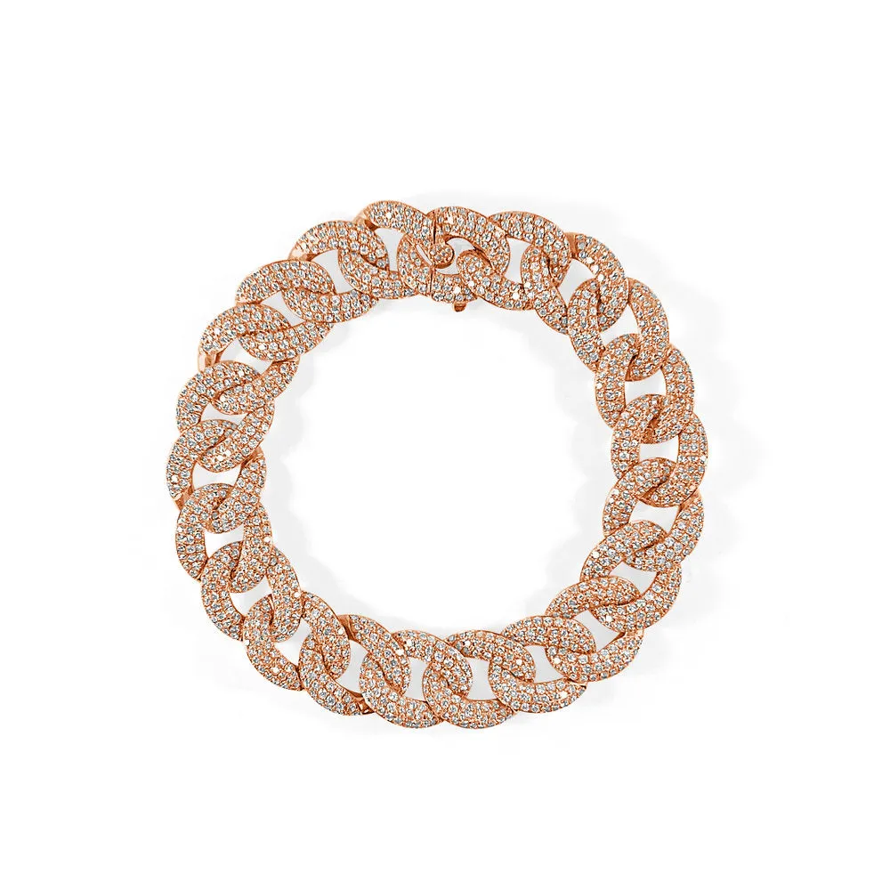 18k Gold & Diamond Link Bracelet - 12.00ct