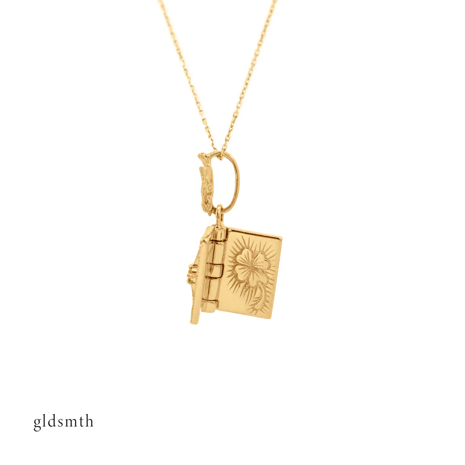 18k Gold Celestine Locket Necklace