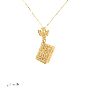 18k Gold Celestine Locket Necklace