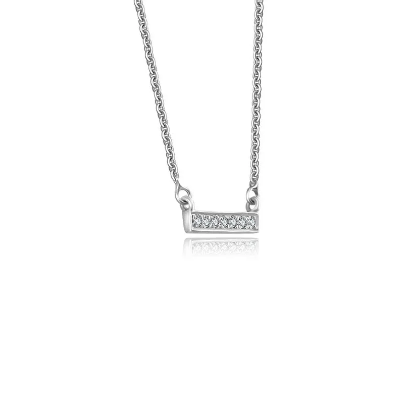 18k Gold Mini Rectangle Diamond Necklace