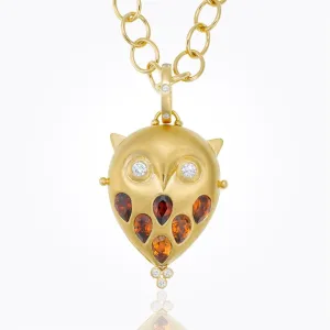 18K Owl Locket