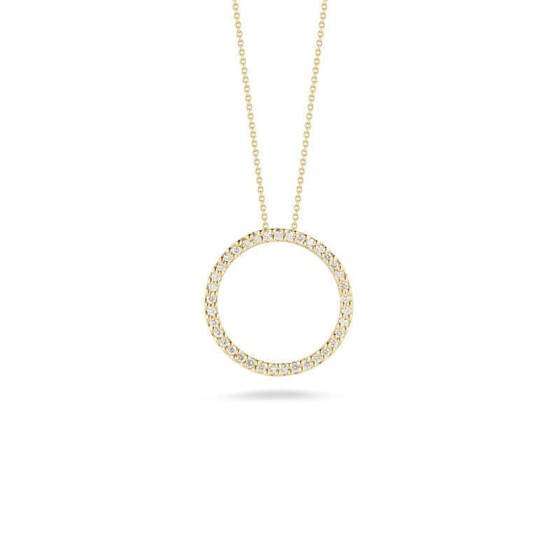 18K YELLOW GOLD TINY TREASURES MEDIUM DIAMOND CIRCLE PENDANT