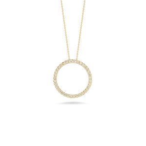 18K YELLOW GOLD TINY TREASURES MEDIUM DIAMOND CIRCLE PENDANT