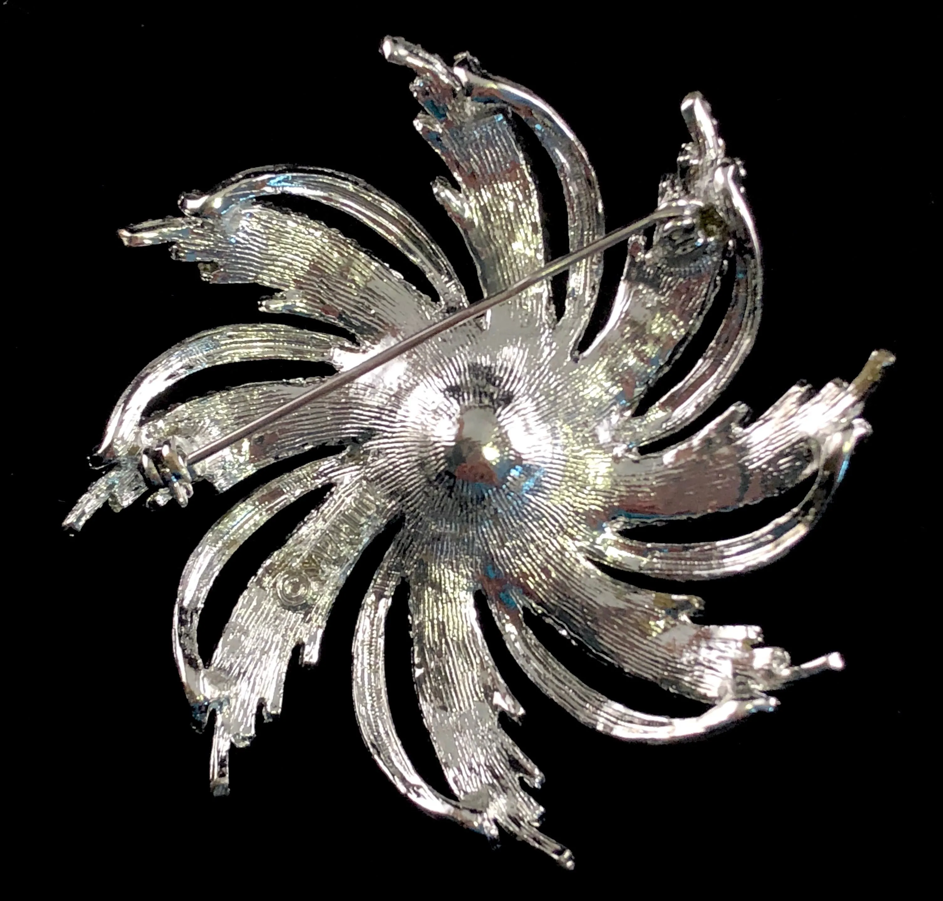 1969 Sarah Coventry Silvery Sunburst Brooch & Earrings