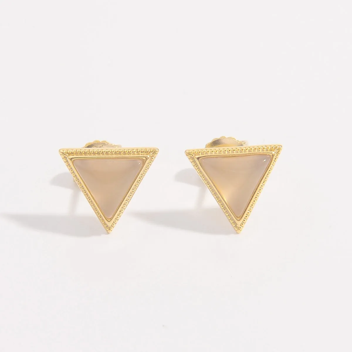 925 Sterling Silver Zircon Triangle Stud Earrings