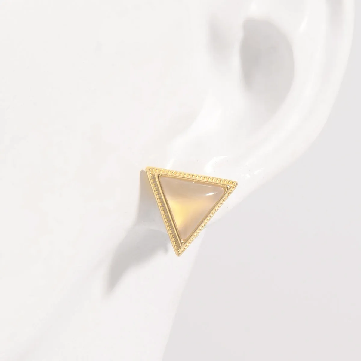 925 Sterling Silver Zircon Triangle Stud Earrings