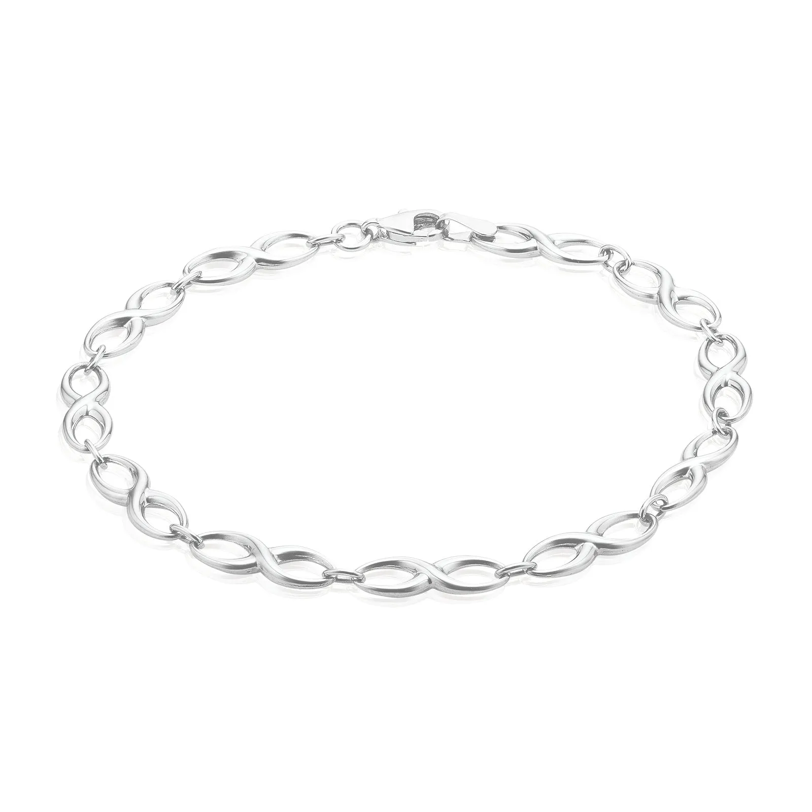 9ct White Gold 19CM Infinity Bracelet