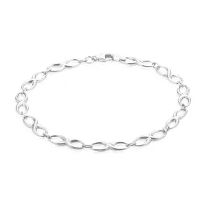 9ct White Gold 19CM Infinity Bracelet