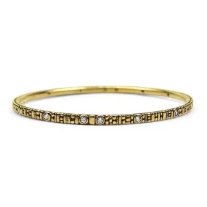 Alex Sepkus Yellow Gold Seashore Diamond Bangle Bracelet