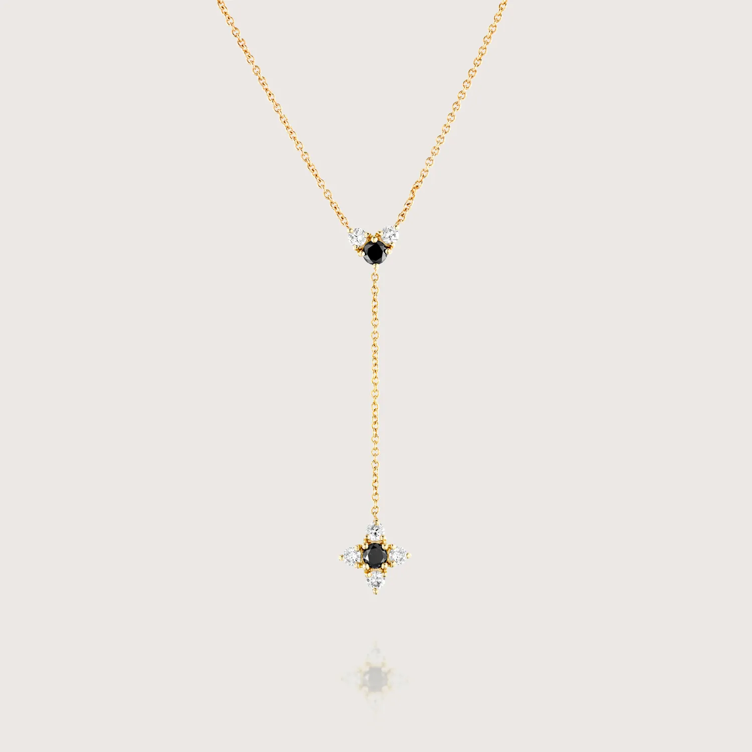 Alexandra Gold Necklace Black & White Diamonds