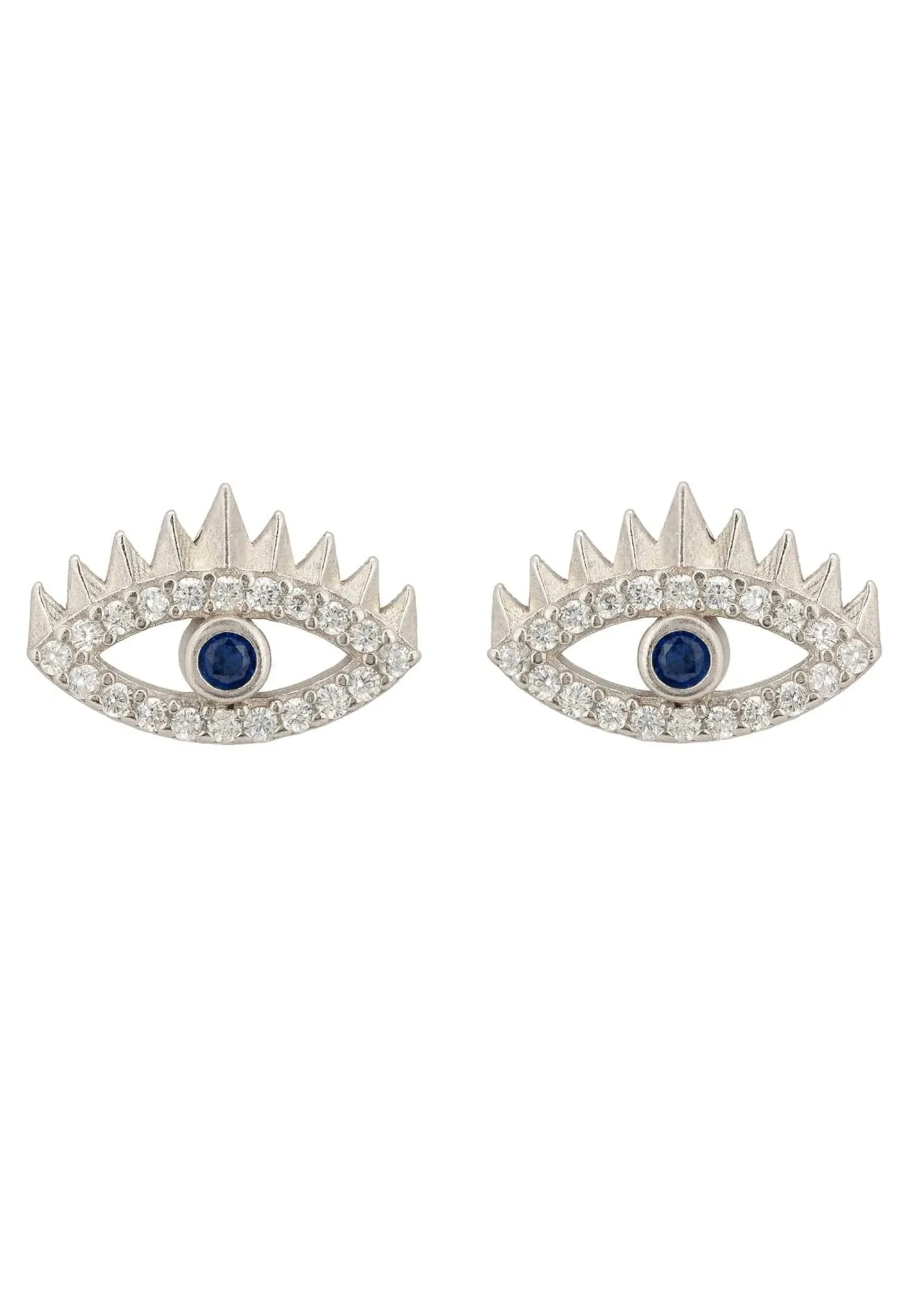 All Seeing Eye Stud Earrings Silver