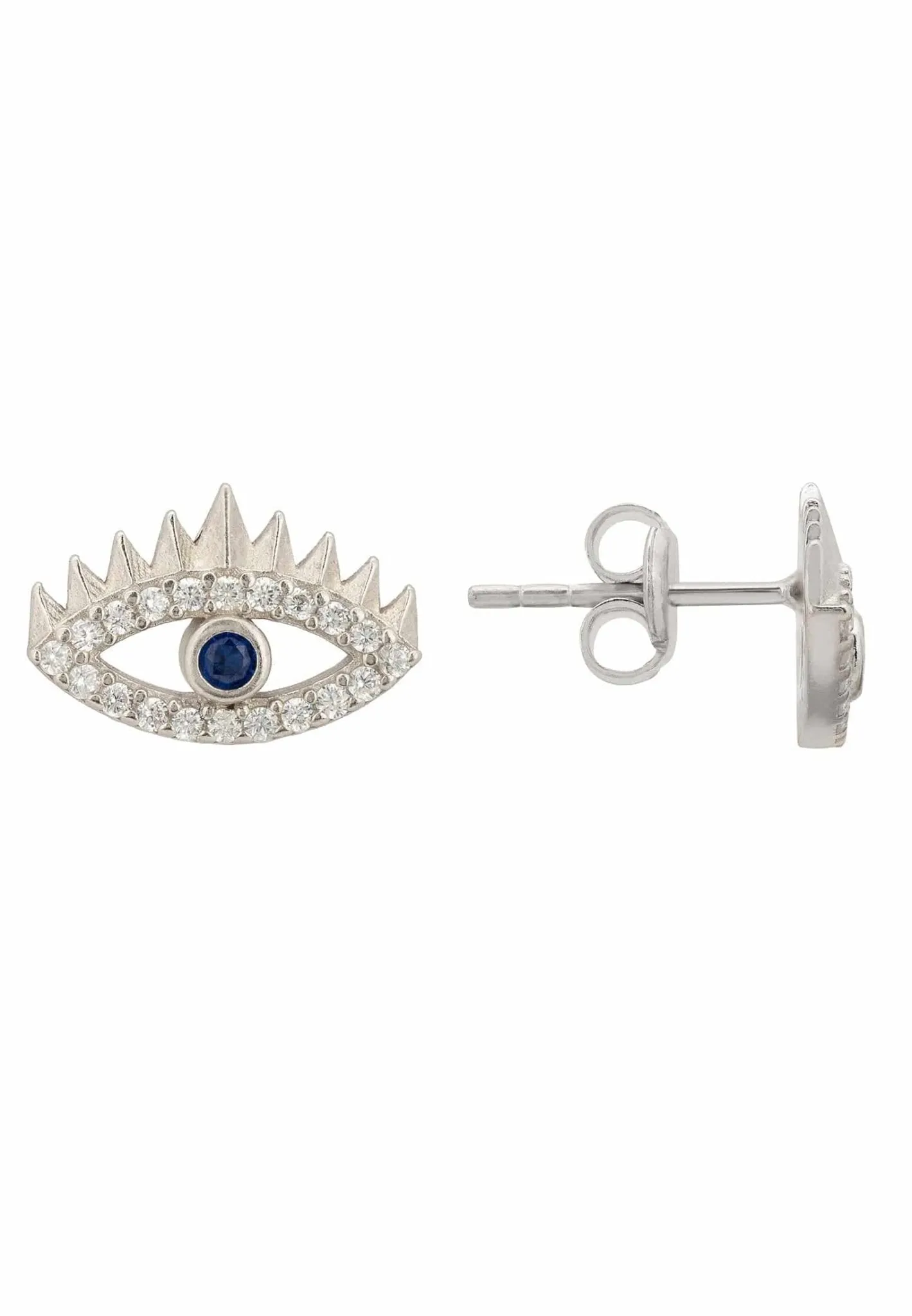 All Seeing Eye Stud Earrings Silver