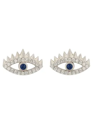 All Seeing Eye Stud Earrings Silver