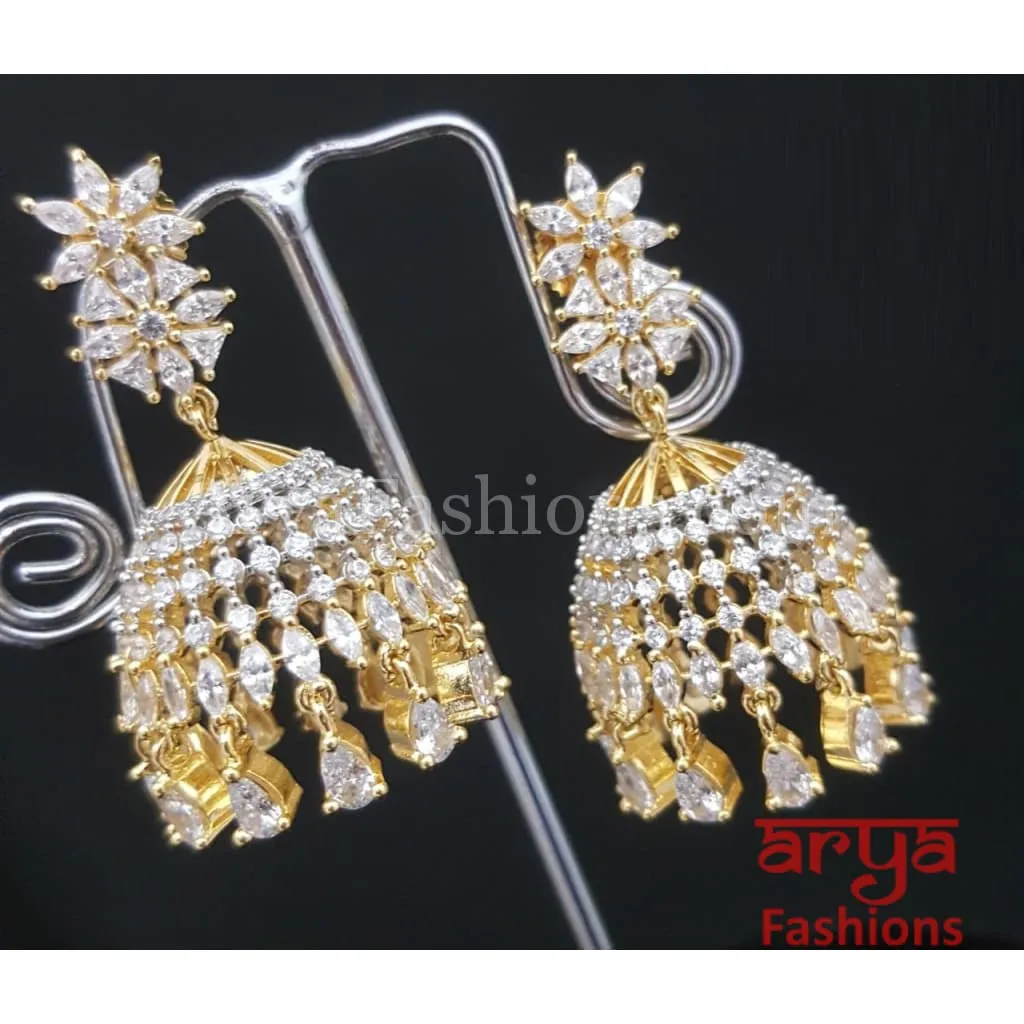 Amiya CZ Jhumka/ Statement Cubic Zirconia Jhumka/ Bollywood Jhumka