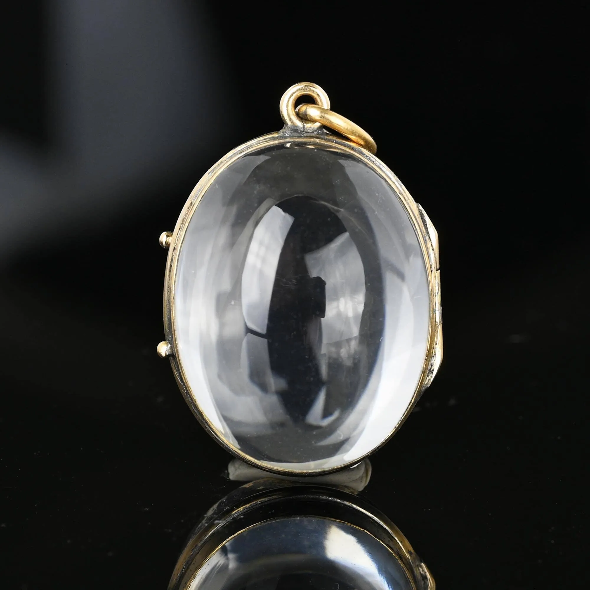 Antique Oval Rock Crystal Pools of Light Locket