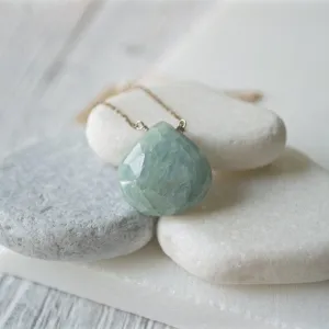 Aquamarine Gemstone & Sterling Silver Necklace