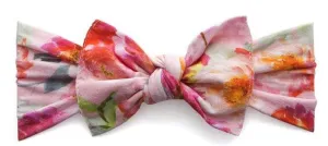 Baby Bling Soft Pink Floral Printed Knot Headband