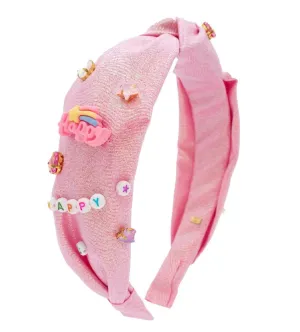 Bari Lynn Jewels & Charms Glitter Galaxy Knot Headband - Hot Pink