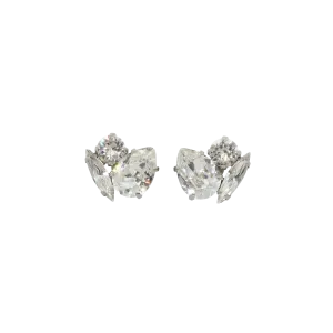 Bau - Silver Swarovski Bridal Cluster Stud Earrings