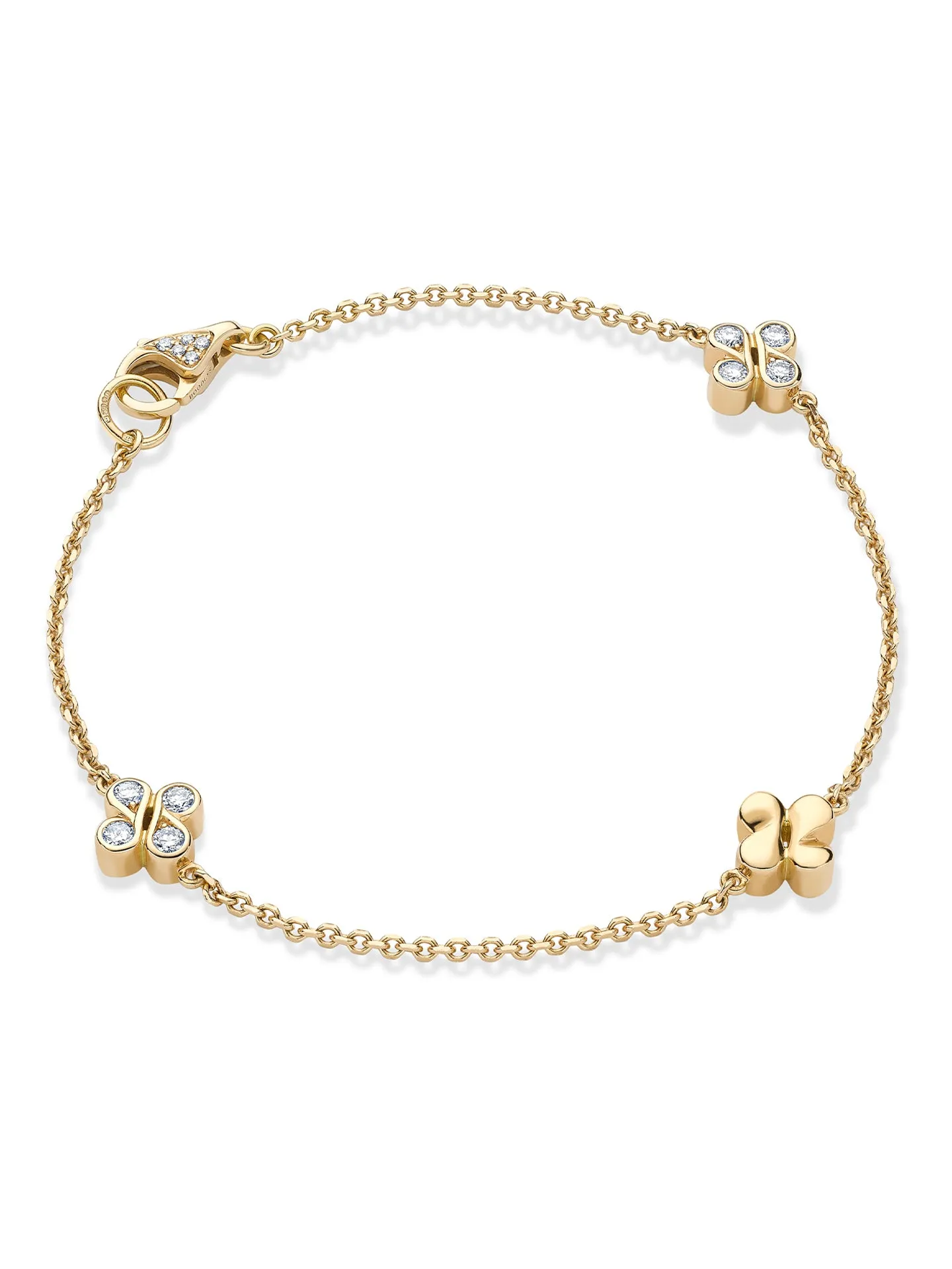 Be Boodles Yellow Gold Triple Charm Bracelet