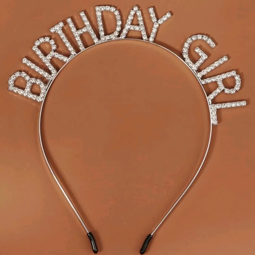 Birthday Girl Headband- Silver