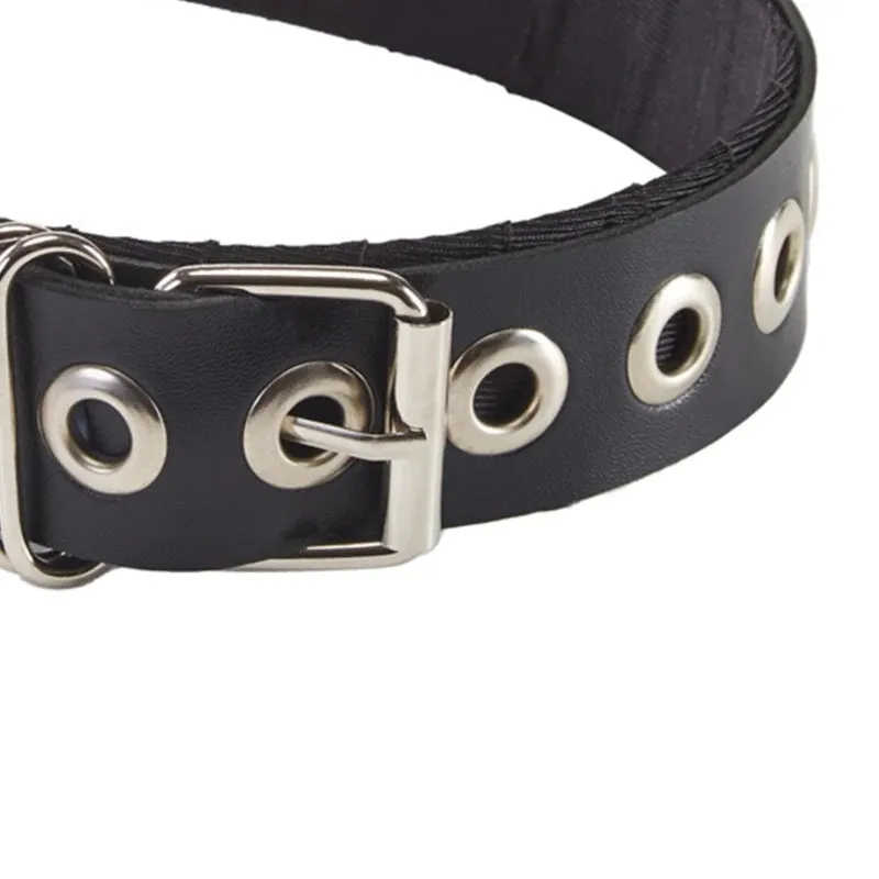 Black Goth PU Leather Headband