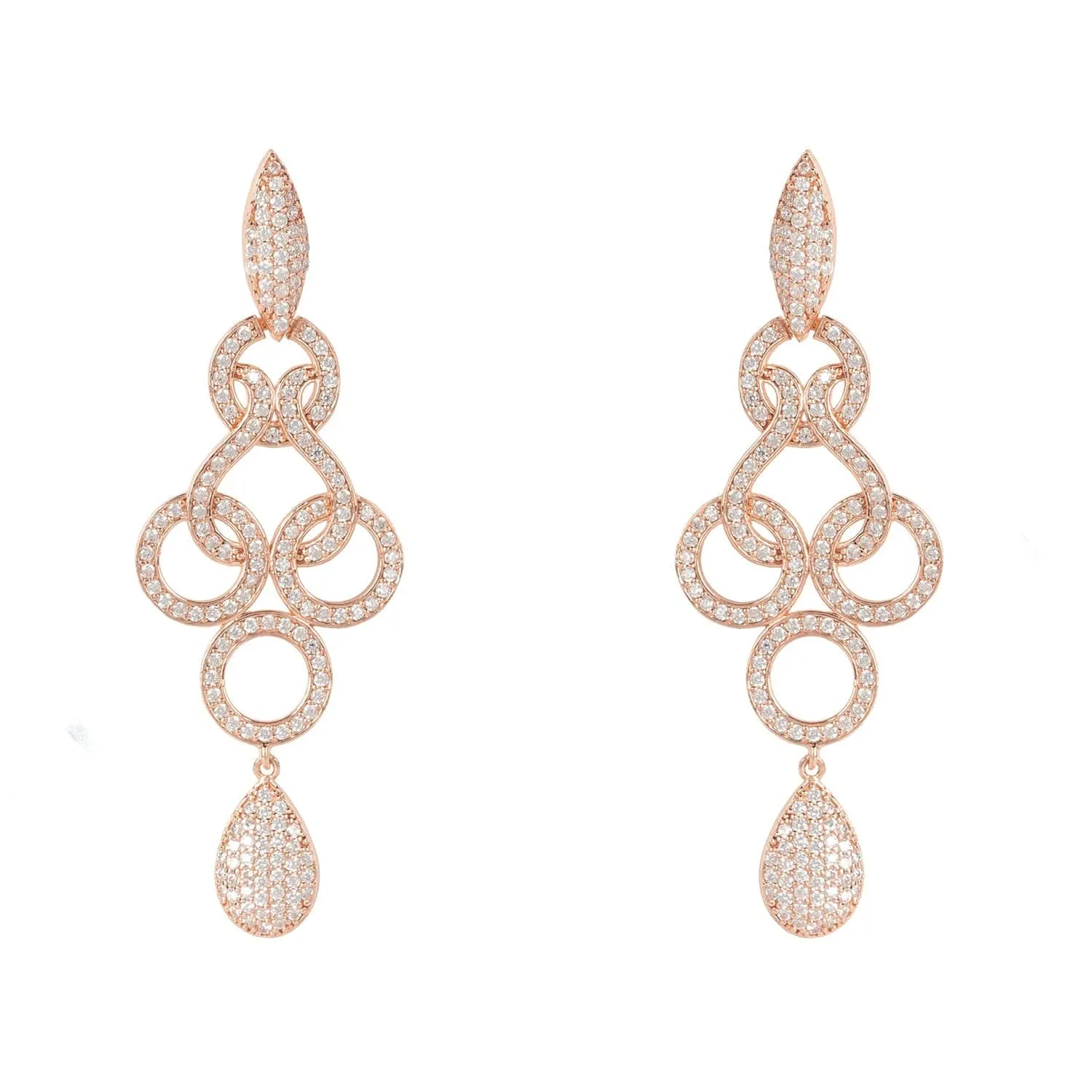 Celtic Knot Shannon Drop Earrings Rose Gold