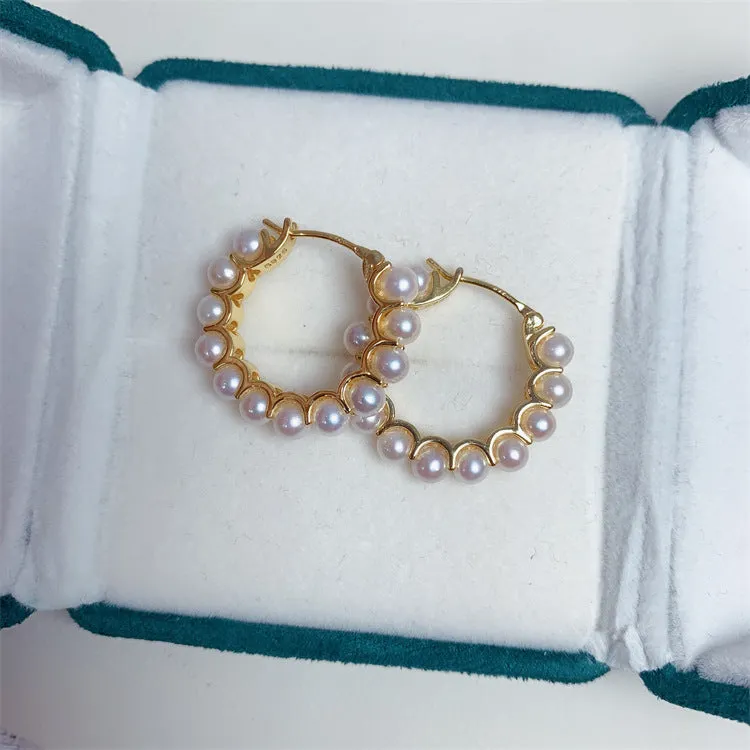 Circle Pearl Earrings