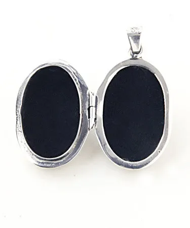 Collection Santa Pacheco ~ Locket "Oval Engraved Two Sided" 2 pics .925 Silver Large