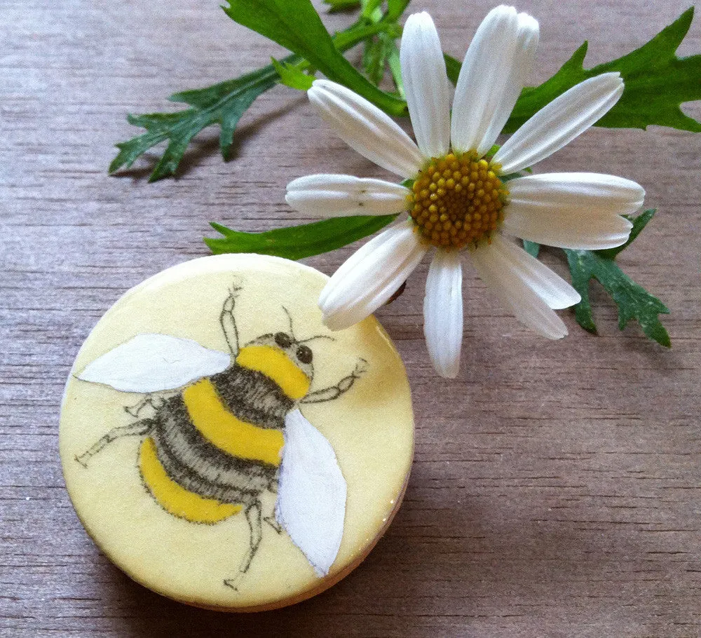 Cottage Garden Draughts Piece Brooch - Bee