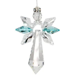 Crystal Guardian Angel Suncatcher - Large, Blue Zircon