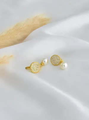 Diamante Pearl Drop Earring